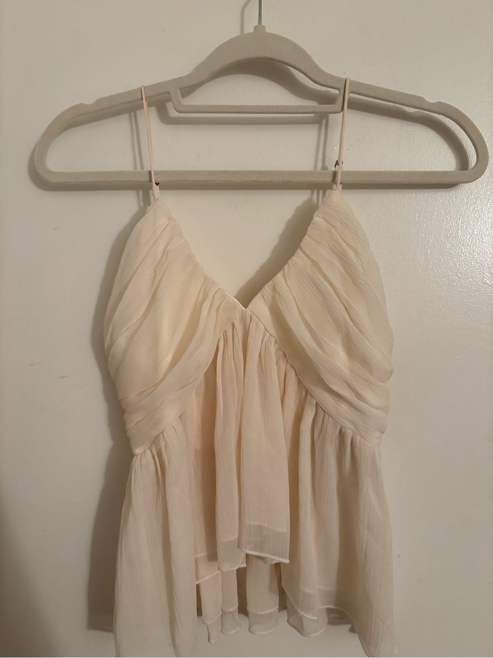 Abercrombie & Fitch Cream Spaghetti-Strap Chiffon Camisole - Picture 3 of 5